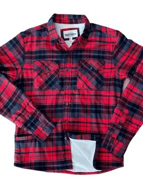 California Cowboy Men’s High Sierra Shirt - Red & Black Plaid Button-Down Shirt